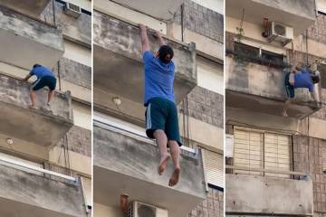 Un hombre cayó desde un cuarto piso en Rosario, impactó contra un patrullero y sobrevivió