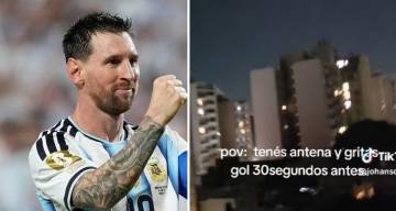 Gritó el primer gol de Messi 30 segundos antes en el balcón, los vecinos explotaron y se viralizó